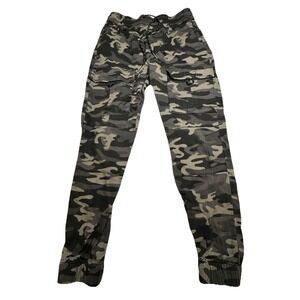 Ring of Fire Mens Camo Cargo Jogger Pants Grey Black Camouflage RYB1042 Size S